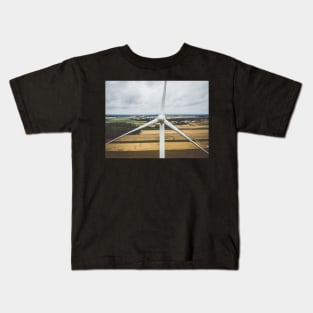 Aerial close-up of windmill turbine Kids T-Shirt